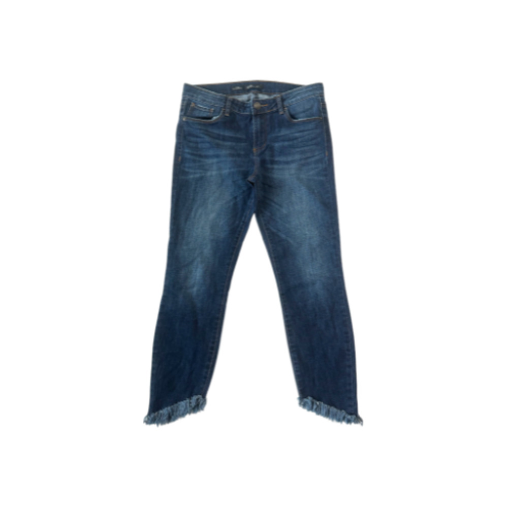 STS Blue Emma Jeans Women’s Size 28 Ankle Skinny Raw Hem Stretch Dark Denim